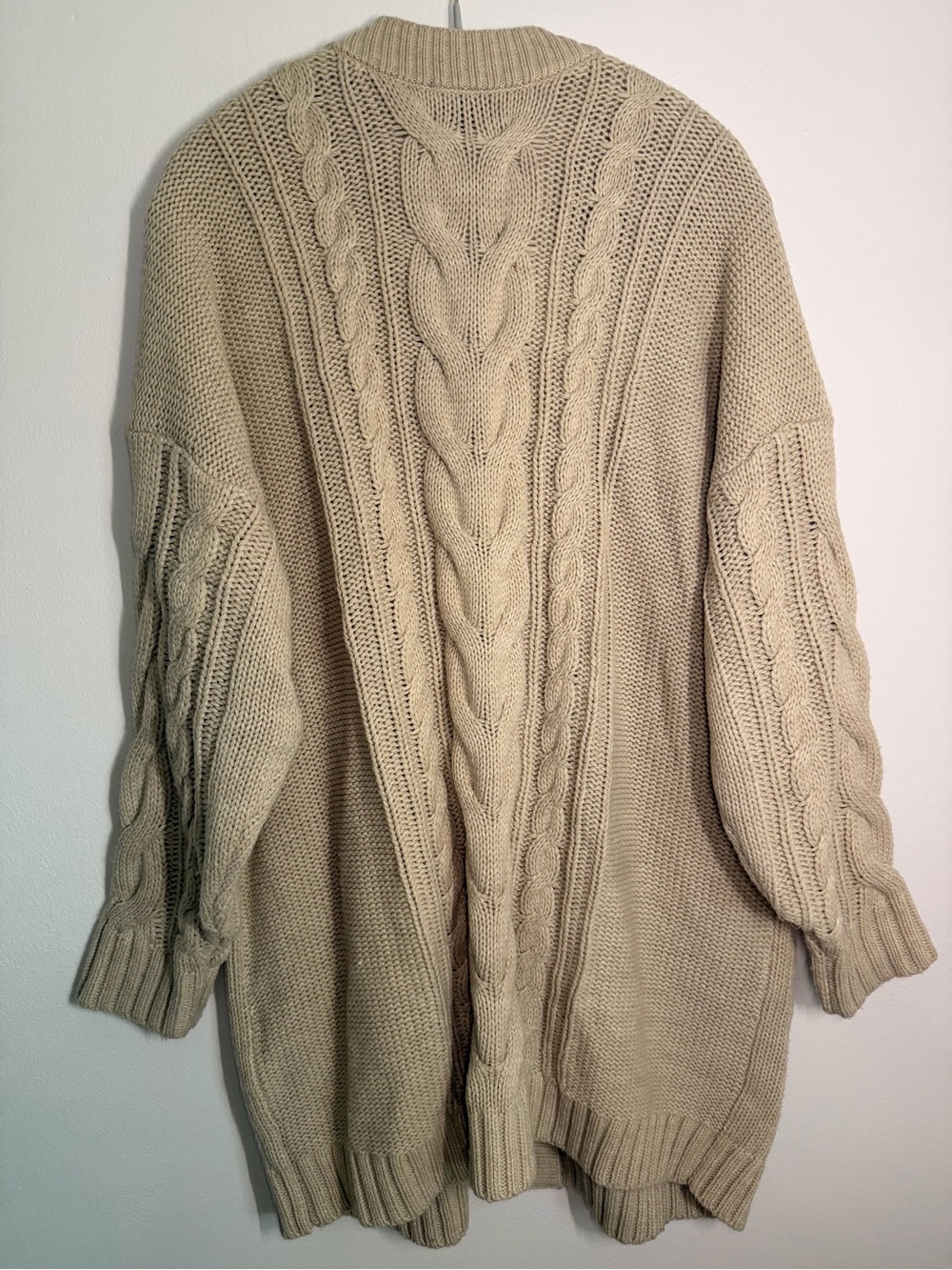 Torrid Cable Knit Grandpa Cardigan Size 2 2X Oatmeal Button Front Chunky Sweater - Picture 4 of 9